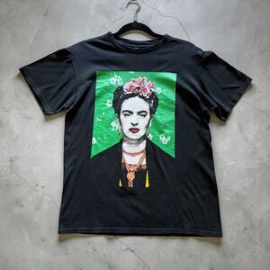 Alstyle Frida Kahlo Graphic T-Shirt Black Short Sleeve Heavyweight Art Tee Used